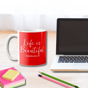 Das Leben ist schön Blog Brand Website - Rot Kaffeetasse