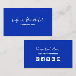 Das Leben ist schön Blue Website Blog Social Media Visitenkarte