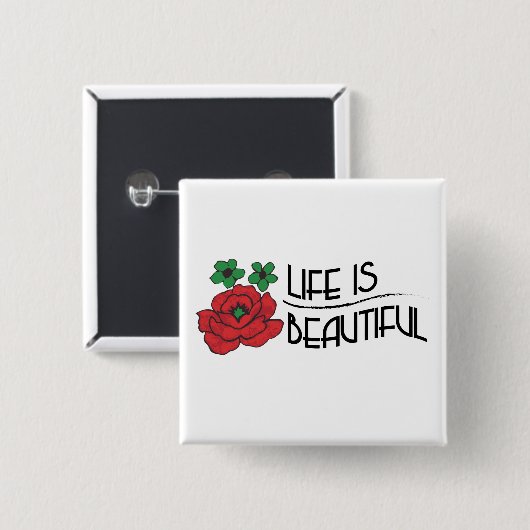 Das Leben ist schön Button (Vorne & Hinten)