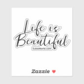 Das Leben ist schön | Firmenname Blog-Marke Aufkleber (Blatt)