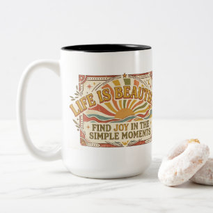 Das Leben ist schön Freude in einfachen Momenten K Zweifarbige Tasse