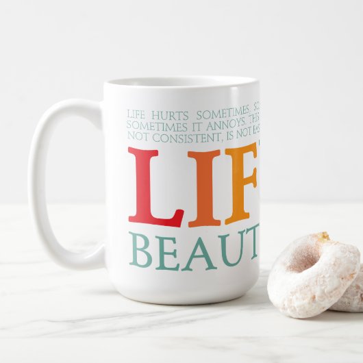 Das Leben ist schön Kaffeetasse (Mit Donut)
