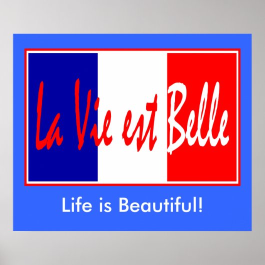 Das Leben ist schön - La Vie est Belle! Französisc Poster (Vorne)
