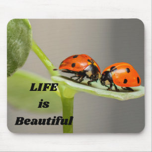 Das Leben ist schön - Ladybug Mousepad