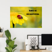 Das Leben ist schön - Ladybug Poster (Heimbüro)