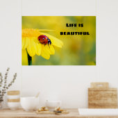 Das Leben ist schön - Ladybug Poster (Küche)
