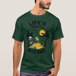 Das Leben ist schön mit dem Bier Sommer außerhalb T-Shirt