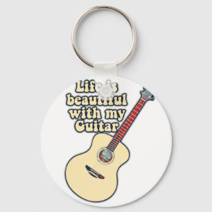 Das Leben ist schön mit meiner Gitarre. Positive W Schlüsselanhänger