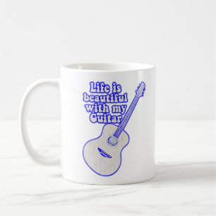 Das Leben ist schön mit meiner Gitarre. Vintag bla Kaffeetasse