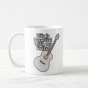 Das Leben ist schön mit meiner Gitarre. Vintag far Kaffeetasse