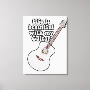 Das Leben ist schön mit meiner Gitarre. Vintag far Leinwanddruck