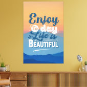 Das Leben ist schön | Motivierend Angebot Leinwanddruck (Insitu (Wohnzimmer))