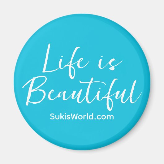 Das Leben ist schöne türkisfarbene Blog-Website Magnet (Vorne)