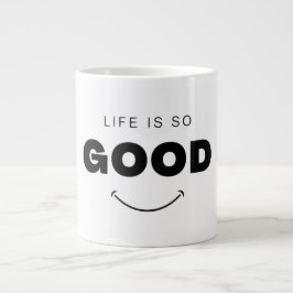 Das Leben ist so gut Smiley-Gesicht Kaffeetasse | Jumbo-Tasse