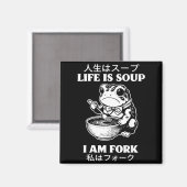 Das Leben ist Suppe, ich bin Gabel Frosch japanisc Magnet (Vorderseite/Rückseite)