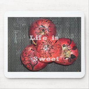 Das Leben ist süß: Apfel- und Blumendesign Mousepad