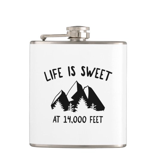 Das Leben ist süß auf 3.000 Fuß Flachmann (Vorderseite)
