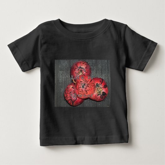 Das Leben ist süß: Design von Apple und Blumenmoti Baby T-shirt (Vorderseite)