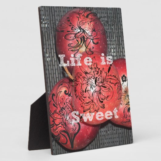 Das Leben ist süß: Design von Apple und Blumenmoti Fotoplatte (Seite)