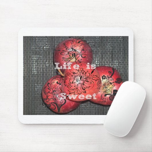 Das Leben ist süß: Design von Apple und Blumenmoti Mousepad (Mit Mouse)