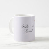 Das Leben ist süß Lavendel-Bogen Glückliches Lamm Kaffeetasse (Vorderseite Links)