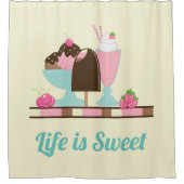 Das Leben ist süß lecker Ice Creme Image Duschvorhang (Vorderseite)