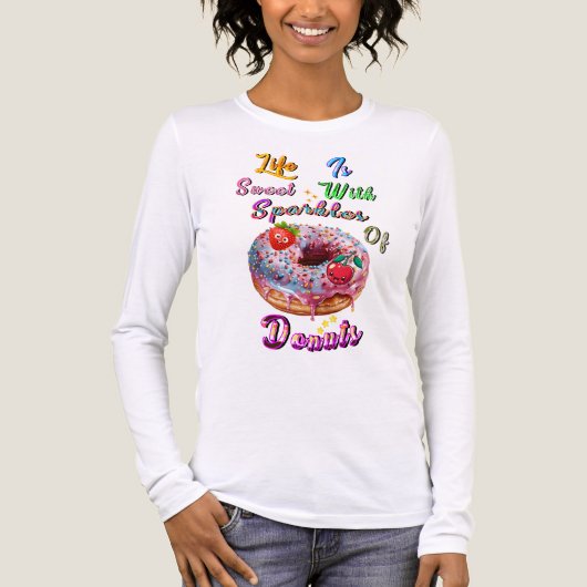 Das Leben ist süß mit funkelnden Donuts Tri-Blend Shirt (Vorderseite)