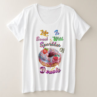 Das Leben ist süß mit Glitzer von Donuts Große Größe T-Shirt