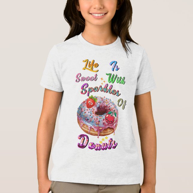 Das Leben ist süß mit Glitzer von Donuts Tri-Blend Shirt (Vorderseite)