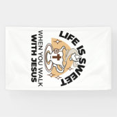 Das Leben ist süß mit Jesus - Christlicher Glaube Banner (Horizontal)