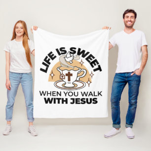Das Leben ist süß mit Jesus - Christlicher Glaube  Fleecedecke