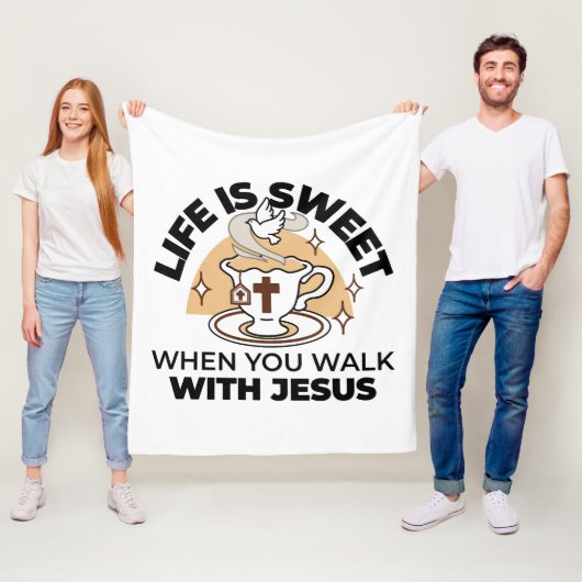 Das Leben ist süß mit Jesus - Christlicher Glaube Fleecedecke (Beispiel)