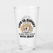 Das Leben ist süß mit Jesus - Christlicher Glaube Glas (Rückseite)