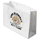 Das Leben ist süß mit Jesus - Christlicher Glaube  Große Geschenktüte (Rückseite Schrägansicht)