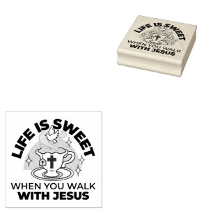 Das Leben ist süß mit Jesus - Christlicher Glaube Gummistempel