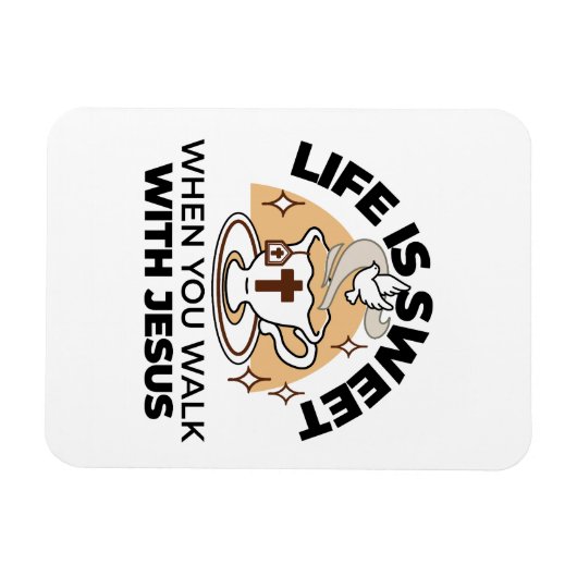 Das Leben ist süß mit Jesus - Christlicher Glaube Magnet (Horizontal)