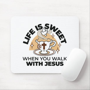 Das Leben ist süß mit Jesus - Christlicher Glaube Mousepad