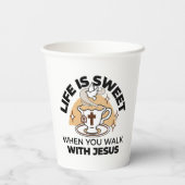Das Leben ist süß mit Jesus - Christlicher Glaube  Pappbecher (Rückseite)