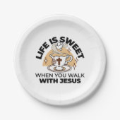 Das Leben ist süß mit Jesus - Christlicher Glaube Pappteller (Vorderseite)