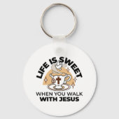 Das Leben ist süß mit Jesus - Christlicher Glaube Schlüsselanhänger (Rückseite)