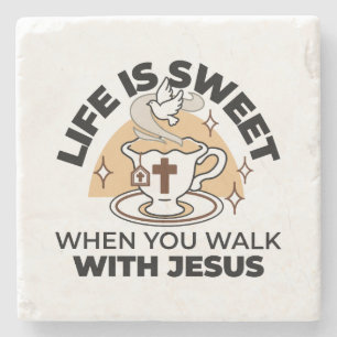 Das Leben ist süß mit Jesus - Christlicher Glaube Steinuntersetzer