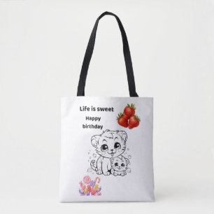 Das Leben ist süß, niedliche Katze und Erdbeeren G Tasche