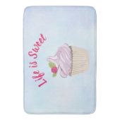 Das Leben ist süß rosa Cupcake Badematte (Vorderseite Vertikal)