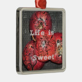 Das Leben ist süß Silbernes Ornament (Rechts)