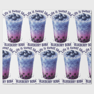 Das Leben ist süß wie Blueberry-Boba Geschenkpapier