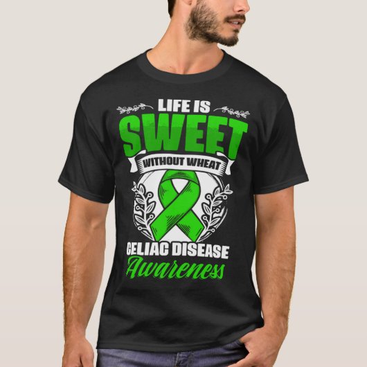 Das Leben ist süße Celiac Warrior Celiac Disease A T-Shirt (Vorderseite)