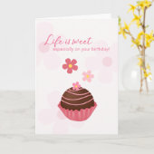 Das Leben ist süße Geburt Niedliche Schokolade Karte (Gelbe Blume)