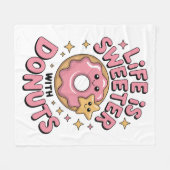 Das Leben ist süßer mit Donuts Fleecedecke (Vorderseite (Horizontal))
