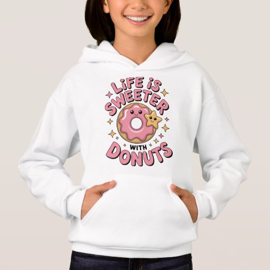 Das Leben ist süßer mit Donuts | Kinder Hoodie (Vorderseite)