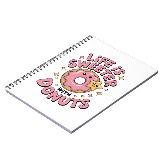 Das Leben ist süßer mit Donuts Notizblock (Linke Seite)